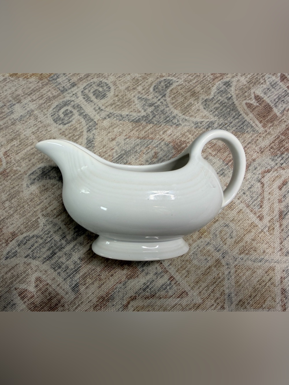 Fiesta White Ceramic Gravy Boat